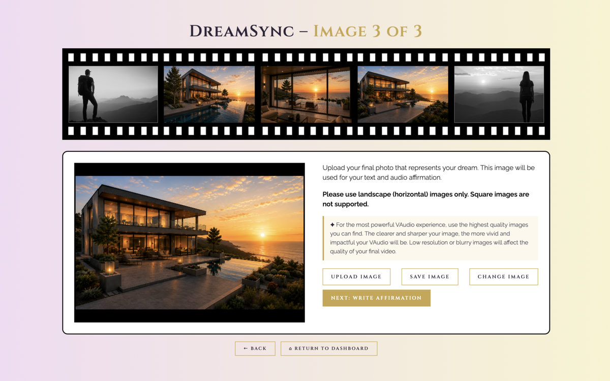 Image upload screen